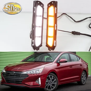 LED Dienos Veikia Šviesos Hyundai Elantra 2019-2020 Automobilio 12V Priešrūkinis Žibintas Apdaila 2-in-1 Funkcijos LED DRL + Posūkio Signalo
