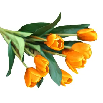 Dirbtinių Gėlių Tulpių Ryškus Nekilnojamojo Touch Jausmas, 7 Spalvų Dirbtinių Tulpių Žiedai Vestuvių Namų Ūkio Namų Puošybai