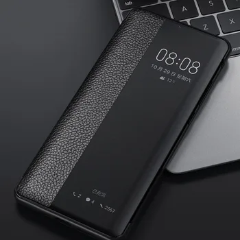 Originali Oda Huawei P40/ P40 Pro/ P20 30 Pro Slim Verslo Smart Flip case Langą Vaizdas