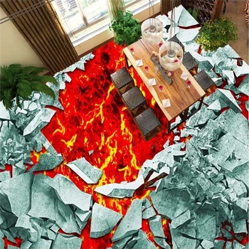 beibehang grindų tapybos freskos grindys 3D skaldyti sienos ugnikalnio magma lauko grindys papel de parede 3d para salė atacado