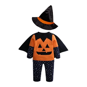 Helovinas kostiumas nustatyti 2021 naujagimį berniuką Helovinas drabužius moliūgų kostiumas ilgomis rankovėmis kelnės skrybėlę apsiaustu 4PCS mergina kostiumas