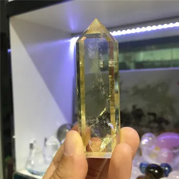 1pcs gana natūralių akmenų ir mineralų citrinas rašė lazdelė taško gydymo geltoni kristalai padėti meditacija vidaus apdaila