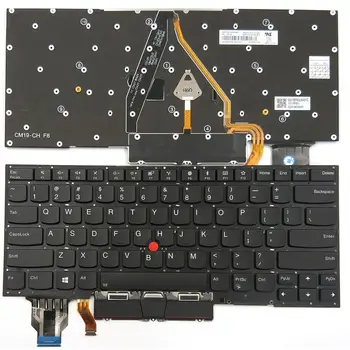 Naujas Lenovo Thinkpad X1 Carbon 7th Gen 2019 Tipas 20QD 20QE 20R1 20R2 Nešiojamojo kompiuterio Klaviatūra JAV Apšvietimu