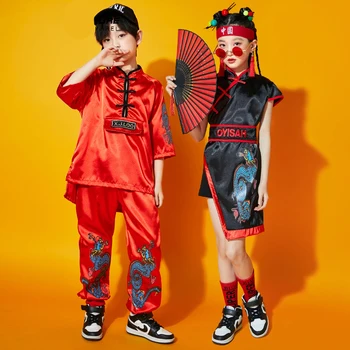 Vaikų Diena Hip-Hop Šokių Drabužius Džiazo Šokių Aprangą Kinų Stiliaus Dancewear Cheerleaders Drabužius Festivalis Drabužių YS3427