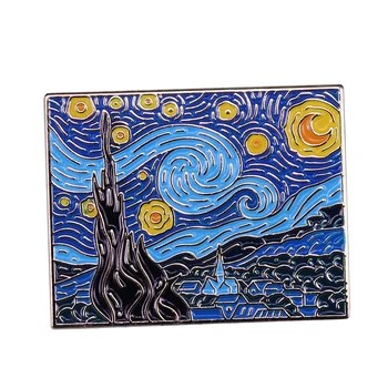 Van Gogh žvaigždėtu dangumi, tapyba pin meno dovanų idėjos