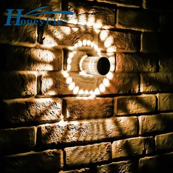 HoneyFly Spiralės Skylę LED Siena RGB Šviesos Efektas Sienos Lempa Nuotolinio valdymo pultelis Spalvinga Wandlamp Šalies Baras Lobby KTV Namų Deco