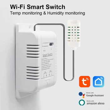 Tuya Smart Home WiFi Drėgmės Ir Temperatūros Jungiklis Tuya Smart APP Kontrolės Temp Drėgmei Stebėjimo Elektros Statistika