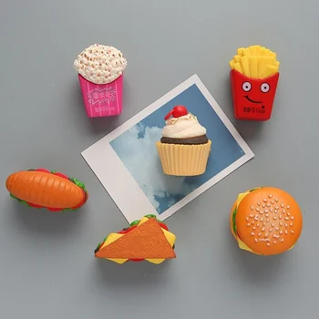 Creative 3D Dirbtinių Maisto Magnetiniai Lipdukai Šaldytuvas Mielas Hamburger Sandwich Ledų Šaldytuvas Magnetai, Namų Dekoro