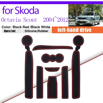 Durų Groove Dulkėms Padas Skoda Octavia Mk2 1Z Fantasia Skautų 2004~2012 Guma, neslystantis Kilimėlis Taurės Vartų Slot Car Accessories