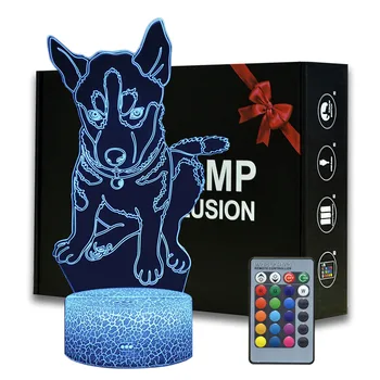 Vaikai 3D Naktį Žibintai Šuniukas Šuo Touch LED Stalo Lempa, Vaikų Kambario Dekoracija Apšvietimo Kūrybos Dovanos Gimtadienio, Kalėdų