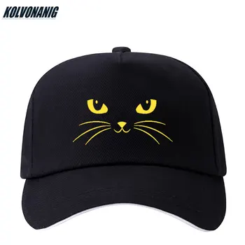 2021 Mados Kawaii Stiliaus Unisex Sporto Hat, Black Cat Spausdinti Vyras/Moteris Beisbolo Kepurės Lauke, Saulės Skydelis Reguliuojamas Snapback Kepurės