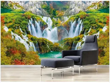 Pasirinktinius nuotraukų 3d tapetai Kalnų peizažas veikia vandens krioklio kambarį namų dekoro 3d sienų freskomis tapetai, sienų ir 3 d