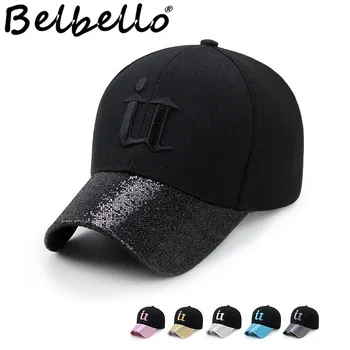 Belbello Madingi nauji raidžių blizgančiais skrybėlę pastoge skėtį nuo saulės, saulės laisvalaikio vyrams ir moterims dėvėti golfo, beisbolo kepuraitės