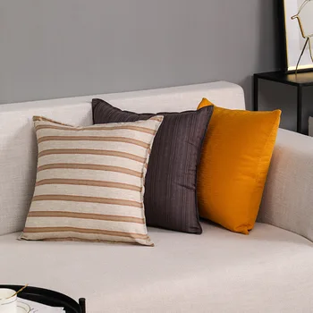 Lino medvilnės dryžuotas pagalvėlė padengti oranžinės kietos pagalvės dangtelis kambarį, lova, biuro dekoras užvalkalas sofa-lova, kėdės pagalvėlė padengti