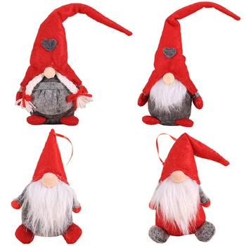 Kalėdų Dekoro Beveidis Lėlės Pakabukas Santa Gnome Pliušinis Lėlės Vyras Lėlės Namų Papuošalas Kalėdų Medžio Apdaila