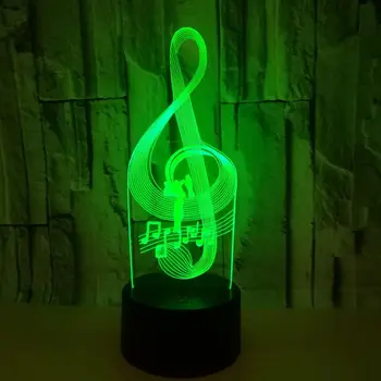 Nauja Pastaba Dovana 3d Lempa Nuotolinio valdymo Jutiklinį jungiklį Mielas 7 spalvų keitimas 3D Led Nakties Šviesos Kalėdų dovana kūdikio kambarį žibintai