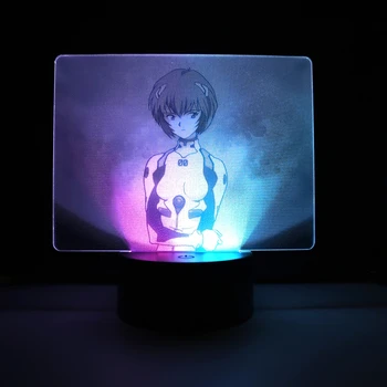 Anime Pav Ayanami Rei Spalvinga Dvi Tonas Akrilo Lentelė Šviesos Dvi Tonas LED Lempa Gimtadienio Dovana Miegamojo Puošimas Naktį Šviesos