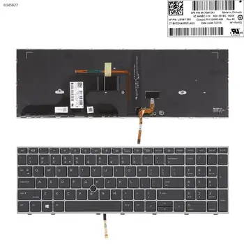 JAV Nešiojamojo kompiuterio Klaviatūra HP ZBOOK fury 15 G7 SIDABRO spalvos Rėmelis, JUODA su APŠVIETIMU taškas