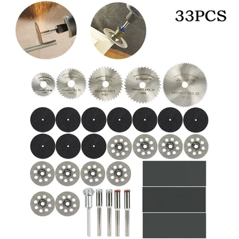 33PCS Deimantiniai Pjovimo Diskai HSS Metalo pjovimo Ašmenys Metalo, Akmens, Stiklo Jade Medienos Pjovimo, Šlifavimo, rankiniai Įrankiai ir jų Dalys