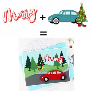 Linksmų Žodžių Laišką Kalėdų Automobilių Medžio Dovana Rėmo Metalo Pjovimo Miršta 