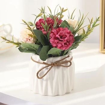 Europos Stiliaus Modeliavimas Hydrangea Vazoninių Dirbtinių Gėlių, Augalų Vaza Patalpų Hydrangea Puokštė Bonsai Namų Stalo Dekoro Dovana