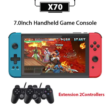 X70 2023 Naujas Retro Delninis Žaidimų Konsolės 7,0 Colių HD Ekranas, 64G 6000Games Pratęsimo Valdytojas HD Išvesties Retro Vaizdo Žaidimų Konsolės