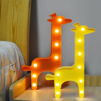 Mielas Žirafa LED Nakties Šviesos Gyvūnų Formos Stalo Lempos, Baterijos Energijos Marquee Pasirašyti Vaikams, Vaikų Kambariai, Miegamojo, vaikų Darželio