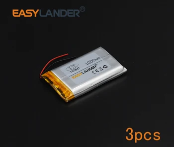 3pcs/Daug 3.7 V, 1000mAh 702847 li Polimero Li-ion Baterija MP3 Mp4 PAD 