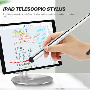 1Pcs Ištraukiama Universalus Jutiklinio Ekrano Rašikliu, Capacitive Stylus Pen For išmanųjį Telefoną, Planšetinį kompiuterį iPad Taško Apvalus Plonas Patarimas