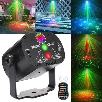 Mini RGB Disco Šviesos, DJ, LED Lazeris Etape Projektorius Raudona Mėlyna Žalia Lemputė USB Įkrovimo Vestuvių, Gimtadienio DJ Lempos