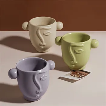 Kūrybinio veido taurės asmenybės tendencija keramikos office pusryčiai gerti vandens puodelį didelės talpos puodelis