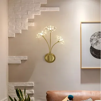Šiaurės minimalistinio kristalų sienos lempa, miegamojo, viešbučio, dekoratyvinis apšvietimas, praėjimų sienos lempos kūrybinių interjero naktiniai staleliai, lempa sienos lempos