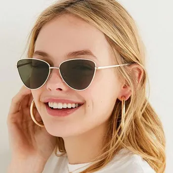 2019 Naujas Metalo Cateye Akiniai Nuo Saulės Moterims Prekės Ženklo Dizaineris Candy Spalva Saulės Akinius Gatvėje Įveikti Oculos De Sol Feminino Okulary