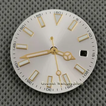 29.2 mm sterilūs sidabro watch Dial+geltono aukso rankų tinka DG2813,Miyota 8215 821A Judėjimas