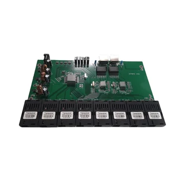 Wanglink Gigabit Ethernet Switch Pluošto Optiniai Media Converter 8 Port 1,25 G SC 2 RJ45 10/100/1000M PCBA valdyba