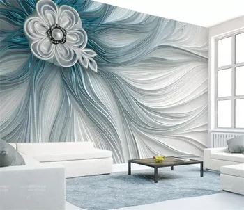 Tapetai, foto freskos roll tapetai namų dekoro popieriaus 3d tapetai gyvenimo kambario sienos abstrakčių gėlių lines fono