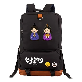 Japonija, anime, Hinamatsuri Kuprinė cosplay Drobės Kuprinė Spausdinimo Kelionės krepšys Studentų knygos maišelį Unisex Kelionių Kuprinė