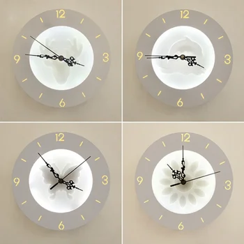 Sieniniai Šviestuvai su laikrodžio funkcija akrilo umbra Sconce Šviesos gyvenamojo Kambario, Miegamojo Lovos, Praėjimų namuose papuošti sienos šviesos ZM