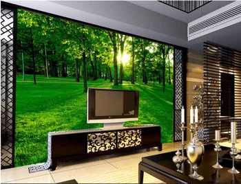 3d kambario tapetai užsakymą freskos Graži žalia miško peizažas TV foną, sienų dekoras tapyba, foto tapetai, sienų ir 3 d