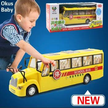 2021 Inercinės Mokyklos autobusas žaislų 4 stilius mokyklos automobilių, transporto priemonės modelis Apšvietimo automobilių Žaislai vaikams, žaislas Vaikams Kalėdų dovana