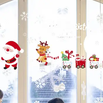 Sklandžiai Kalėdinė Vitrina Lipdukas Lengvai Pasta Scenos Išdėstymas Mielas Kalėdų Kalėdų Medžio Apdaila Decal