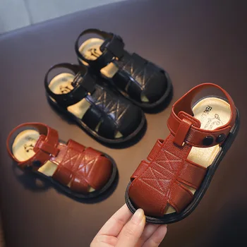 2021 nauja vaikų sandalai mergaitėms minkšto dugno slydimo Baotou vaikiška avalynė berniukams dėvėti korėjos kūdikių šlepetės Kvėpuojantis dilimui