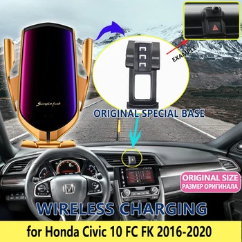 Automobilio, Mobiliojo Telefono Laikiklis Honda Civic 10 FC FK 2016 2017 2018 2019 2020 GPS 360 laipsnių sukimosi Paramos Priedai iphone