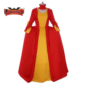 Revoliucija gruzijos eros Viktorijos Kamuolys Suknelė/Vintage kostiumas 18-ojo amžiaus raudona rokoko stiliaus suknelė, kostiumas marija Antuanetė raudona suknelė