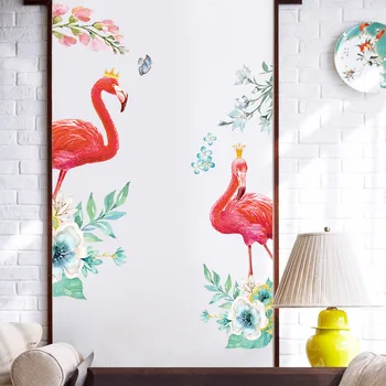 Flamingo Atsparus Vandeniui Sienų Lipdukai Durų Apdailos Veranda Ekrano Miegamojo Kambarį, Namų Dekoro