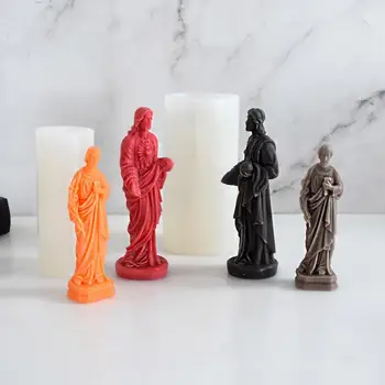 3D Tėvo, Jėzaus Kristaus Statula Silikono Žvakių liejimo Formos Namų Dekoro Silikono Formų Rankų Formų, kiaušinių tikrinimo šviesoje Priėmimo