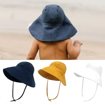 Mergaitėms Berniukai Paplūdimio Kelionės Kvėpuojantis skėtį nuo saulės, Didelis Kraštų Baby Sun Skrybėlę nuo Saulės Kepurė Vaikams Kibiro Kepurę