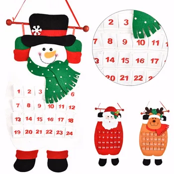 JX-LCLYL Didelių Kalėdų Senio Elnių, Sniego Advento Kalendorius Su Kišenėmis Atgalinės atskaitos