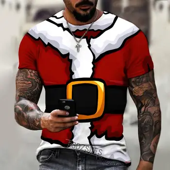 Vasaros 3D Atspausdintas Kalėdų vyriški T Shirts, Negabaritinių Laisvus Drabužius Mados Sportinę Aukštos Kokybės O-kaklo trumpomis Rankovėmis Viršūnes