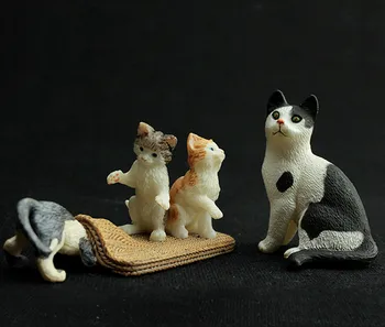 4pcs/set Gyvūnų Augintinių Modelio Mielas Žaisti Katės Kačiukas Duomenys Kolekcines, Statulėlės Vaikams mokomieji Žaislai Vaikams Veiksmų Skaičiai